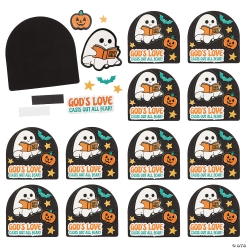 Religious Halloween Ghost Cast Out All Fear Craft Kits-12Pk